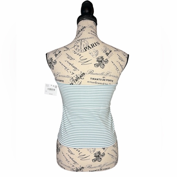 NWT American Eagle Blue Striped Rosette Strapless Summer Ribbed Tube Top | S - Picture 4 of 12